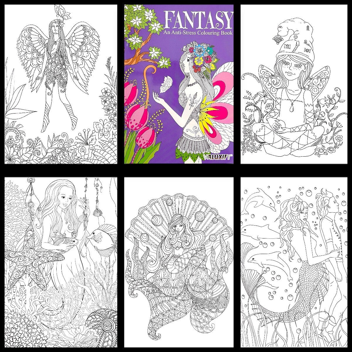 10x ADULT ANTI-STRESS COLOURING BOOK MIND RELAXING BOOKS Colour Therapy Bulk Buy