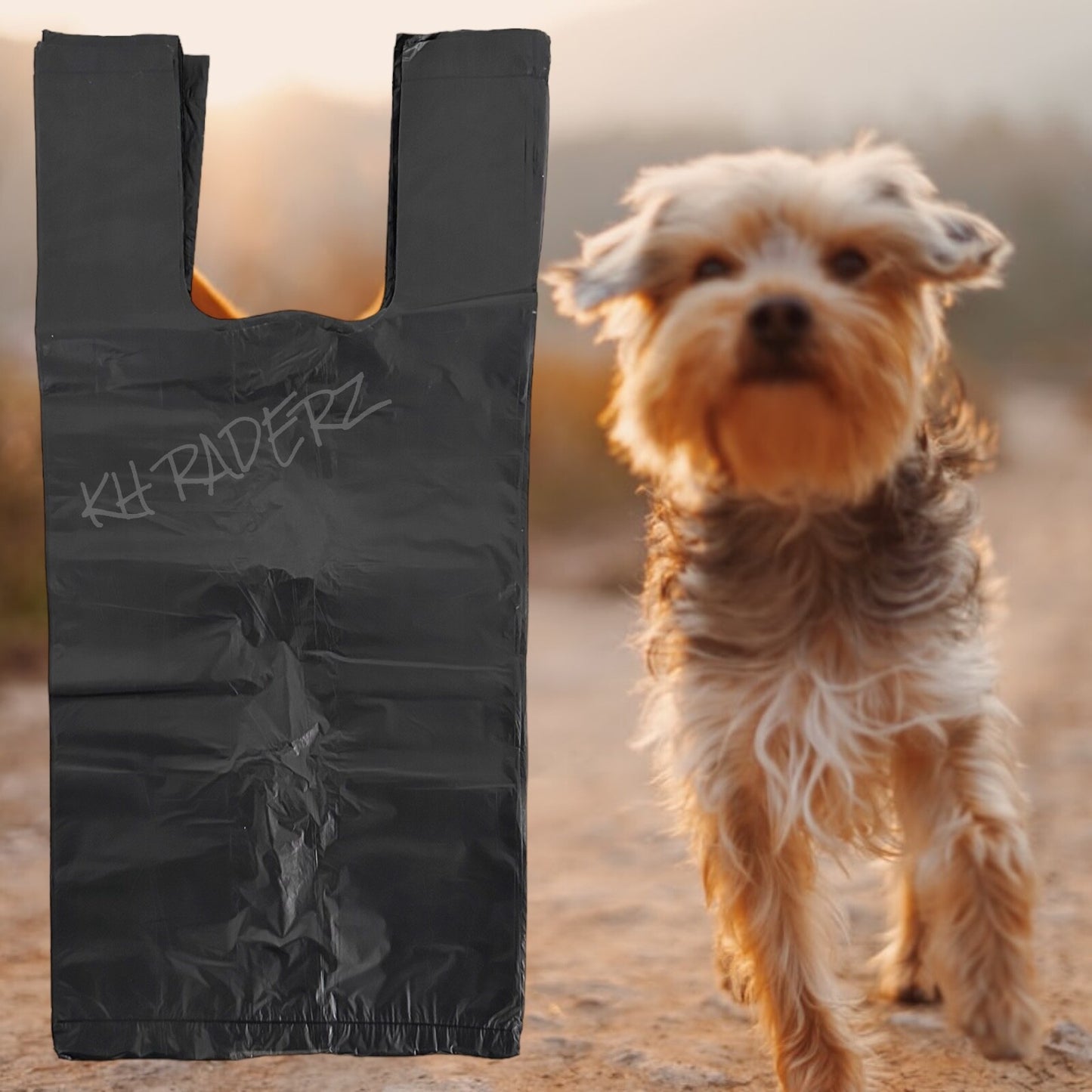 Tidzy Dog Waste Bags – Strong Leak-Proof Poop Bags with Tie Handles, 26×29cm