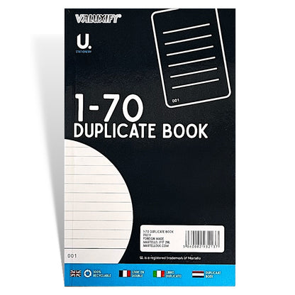 Duplicate Book 1-70  Invoice Pad Numbered Page Copy Receipt Office Single Book