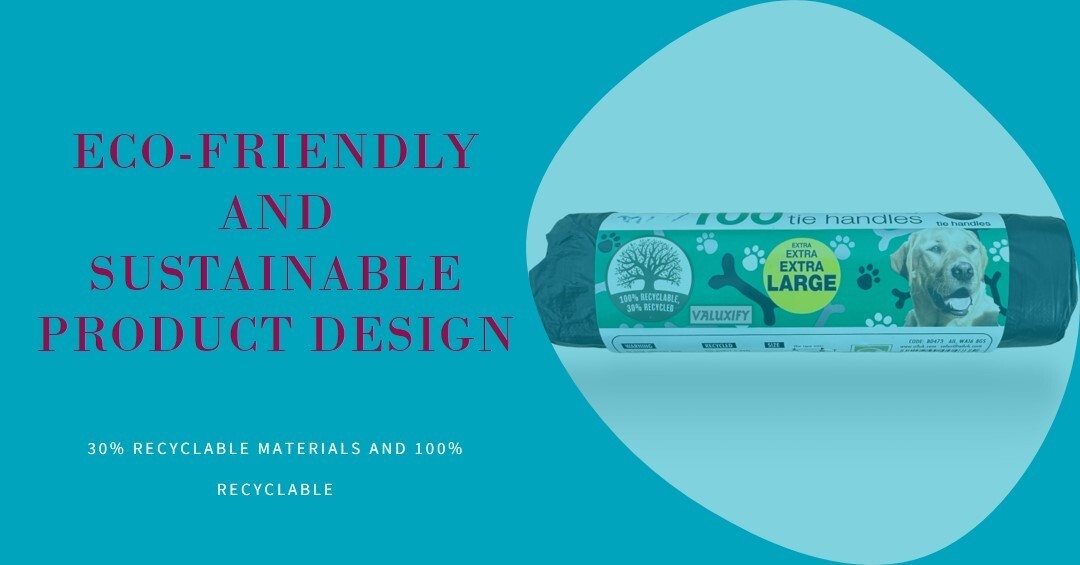 300 Large Tie Handle Doggy Bags - Extra Value Waste Bags for Dogs Poo