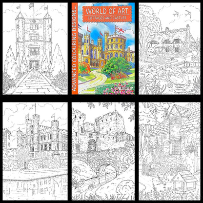 Adult Anti Stress Colouring Book Country Scenes London Nature Famous Places