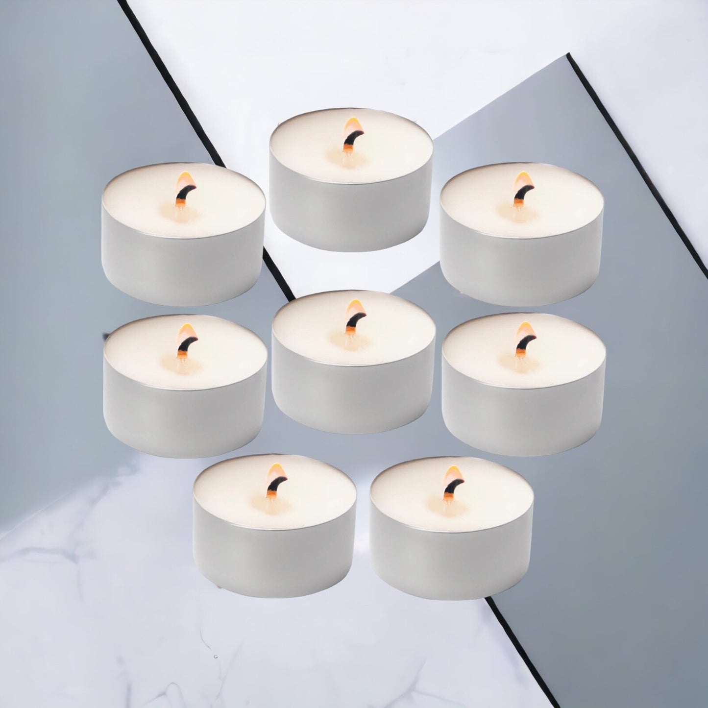 Opella 40 Unscented Tea Lights Candles 8 Hours Burn Time