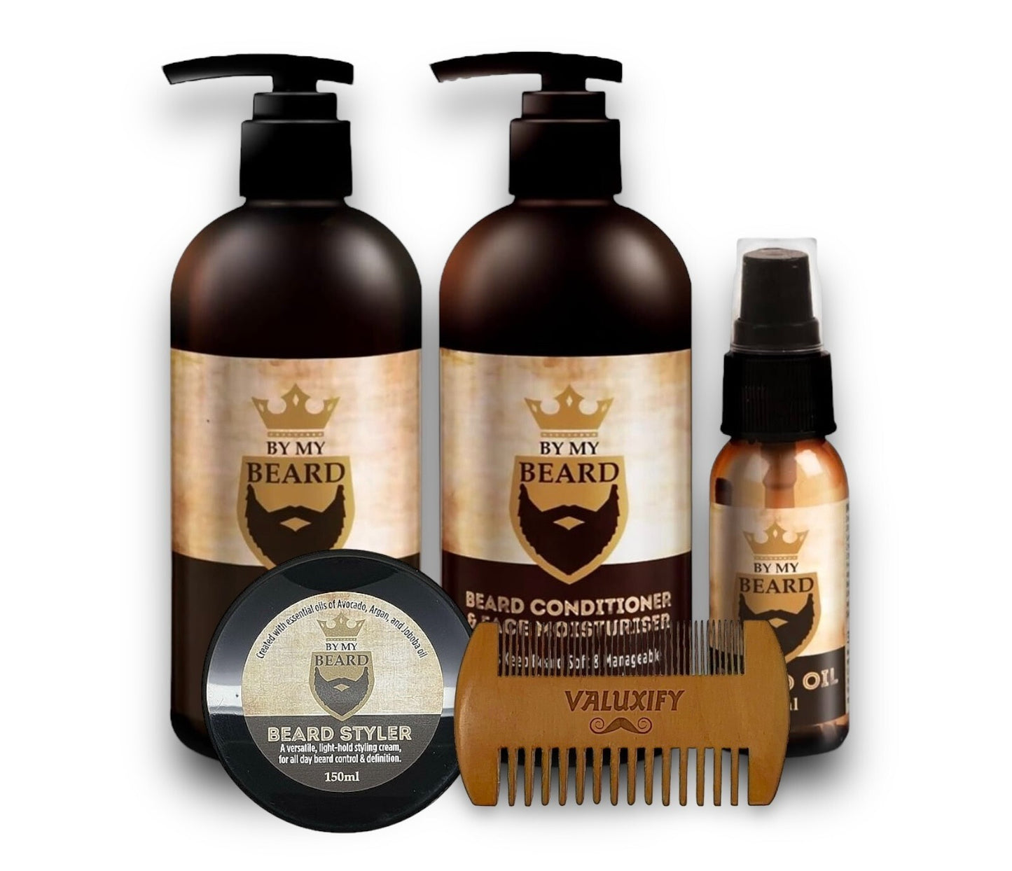 Men's Gent's Beard Grooming Kit Gift Set Shampoo Oil Wax Wooden Brush Comb Hair