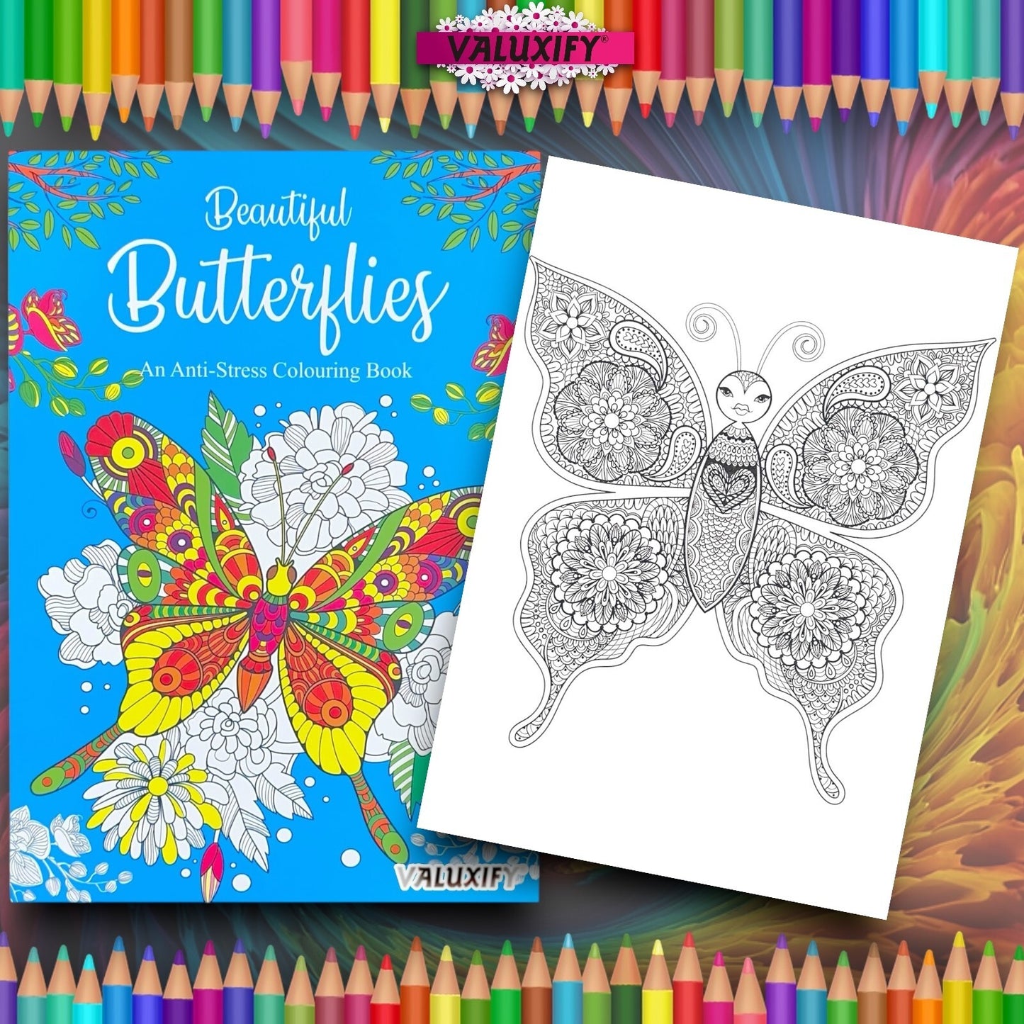Adult & Teen Advanced Colouring Books – Stress Relief Art Therapy Patterns