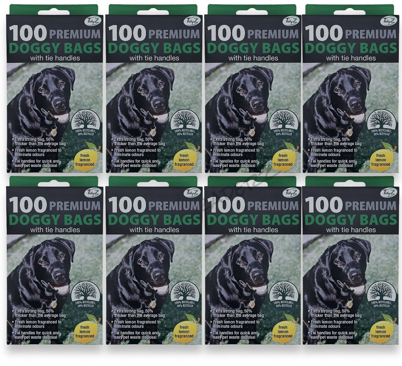 Tidzy Dog Waste Bags – Strong Leak-Proof Poop Bags with Tie Handles, 26×29cm