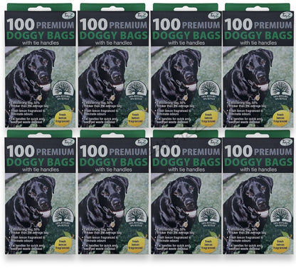 Tidzy Dog Waste Bags – Strong Leak-Proof Poop Bags with Tie Handles, 26×29cm