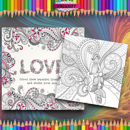 Advance Adult Colouring Books Mindfulness Relax Your Mind Colour Therapy 2 Books