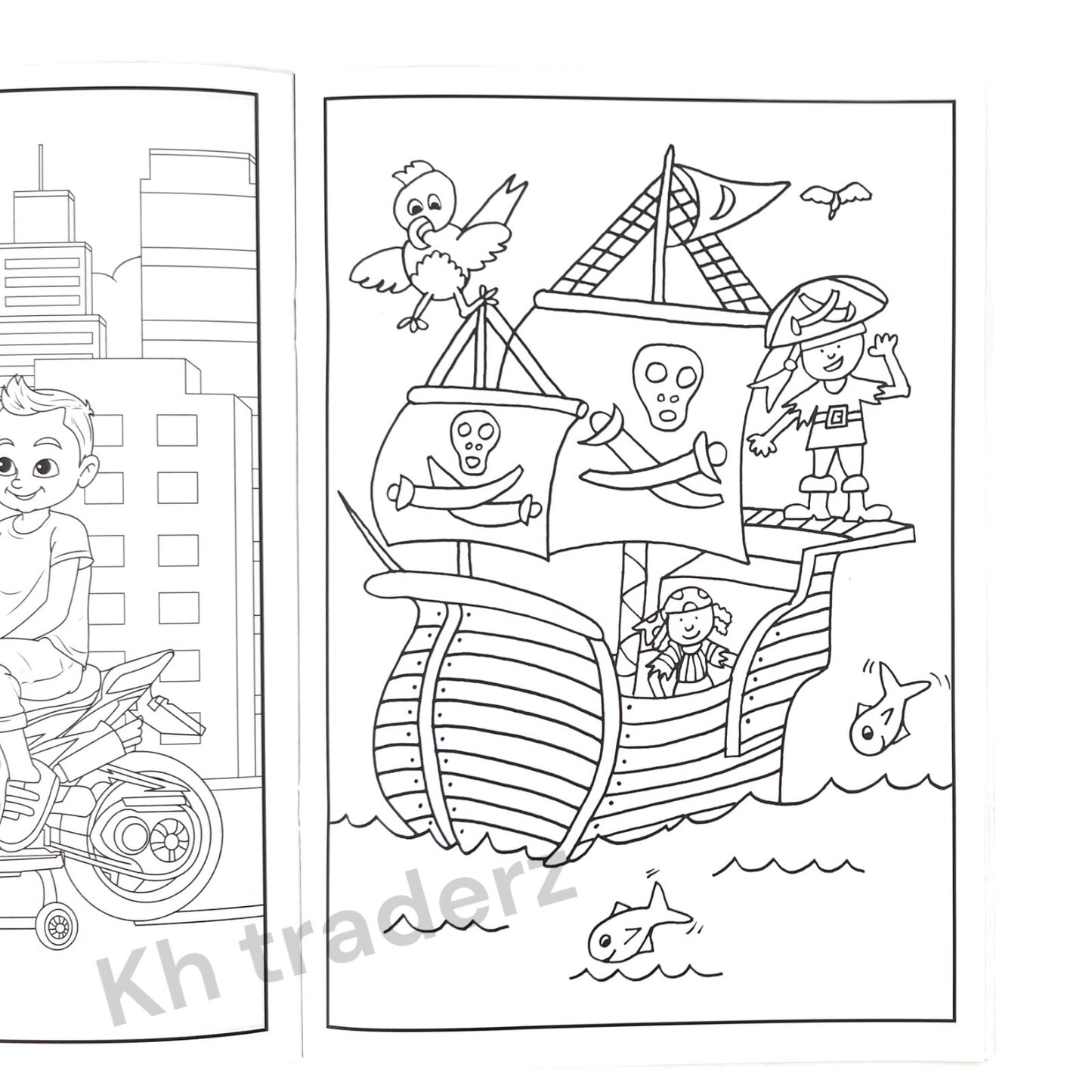 Wild Dragon & Dinosaur, Pirate Coouring Book set