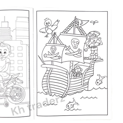 Wild Dragon & Dinosaur, Pirate Coouring Book set