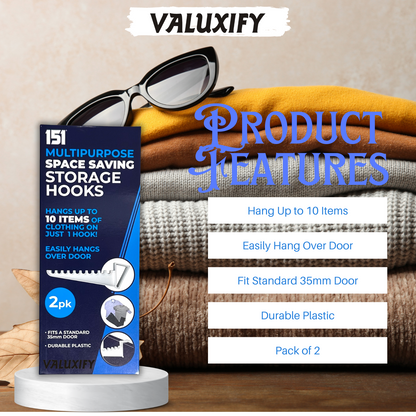 OVER DOOR IRONING Hooks Hanger 2pk