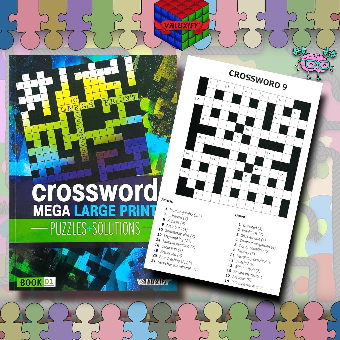 A4 Cross Word Search  Puzzle Mega Large Print  Books Quiz Puzzle Adult