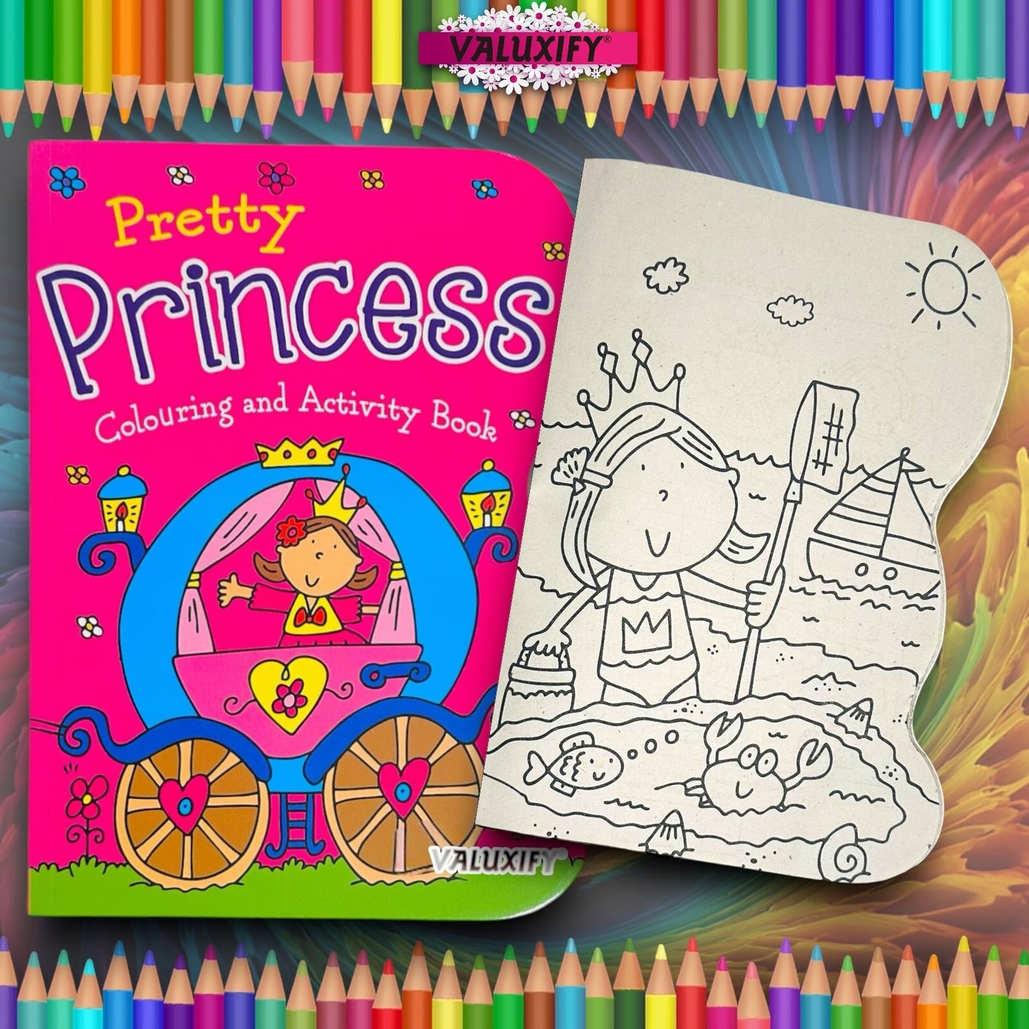 2| Kids Colouring Books | Dinosaur & Princess | Activity for Boy Girl Art Travel
