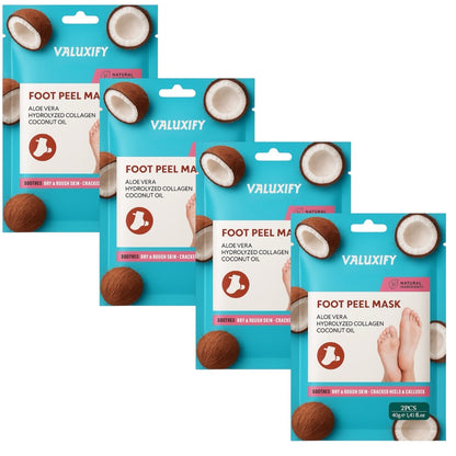 Exfoliating Foot Peel Socks Coconut Foot Mask Soft Feet Removes Dead Skin