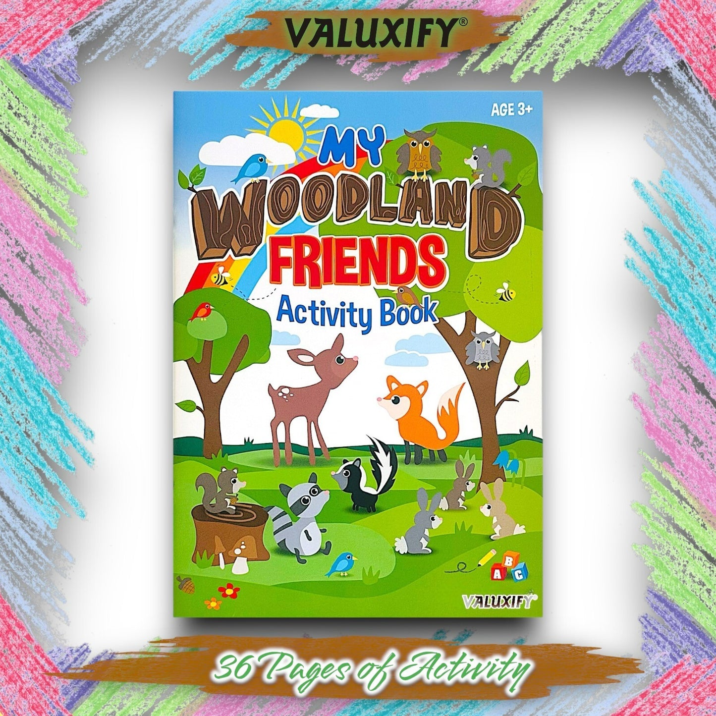 2 | CHILDREN COLOURING ACTIVITY BOOKS | MY WOODLAND FRIENDS | FOR GIRLS BOYS A4
