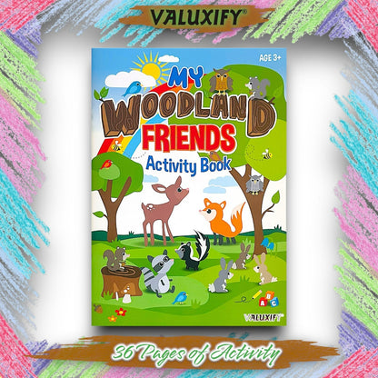 2 | CHILDREN COLOURING ACTIVITY BOOKS | MY WOODLAND FRIENDS | FOR GIRLS BOYS A4