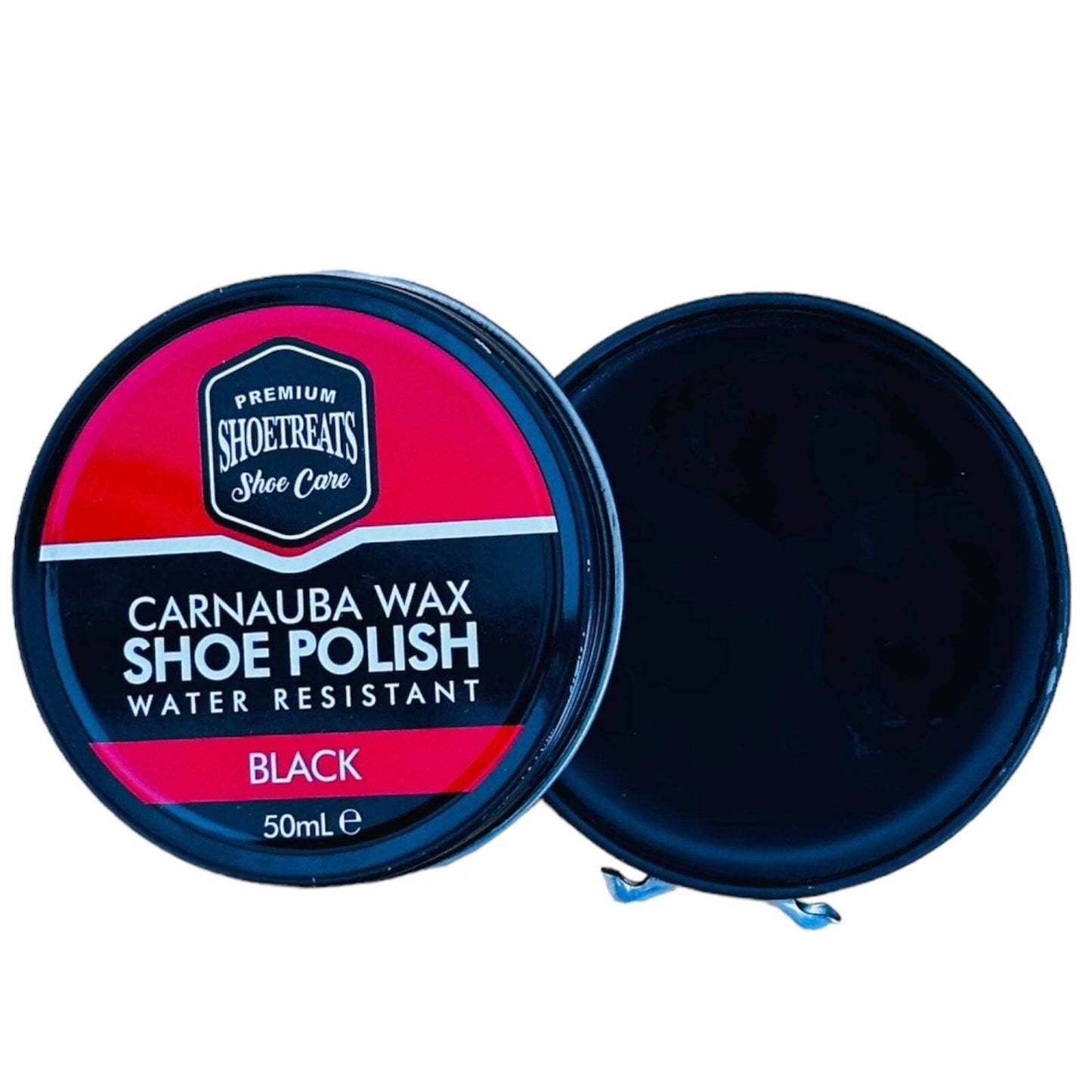 2x Black Shoe boot  Polish Traditional Shoe Polish with Carnauba Wax Polish 50ml