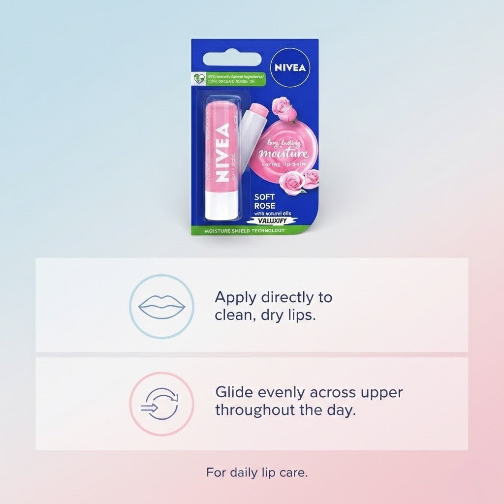 Nivea Lip Care Balms Soft Rose-4.8g - Providing Long-Lasting Hydration