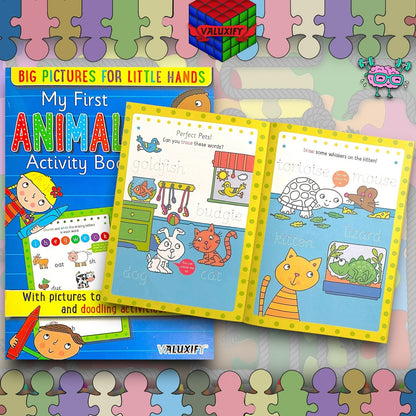 6X KIDS ACTIVITY FIRST LEARNING BOOKS WORDS OPPOSITES ANIMALS ABC 123 SHAPES