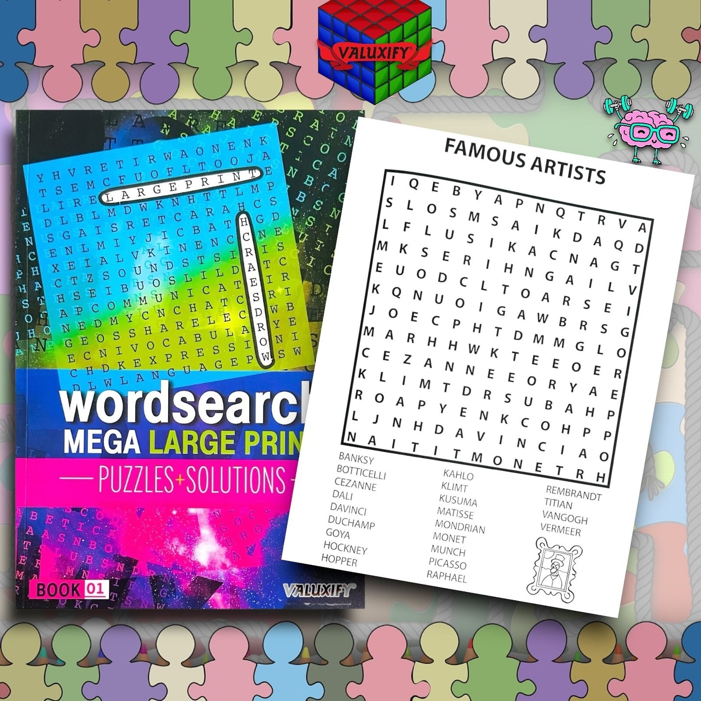 2 A4 Quiz Puzzle Mega Large Print Word Search Books Wordsearch Puzzle Book Adult