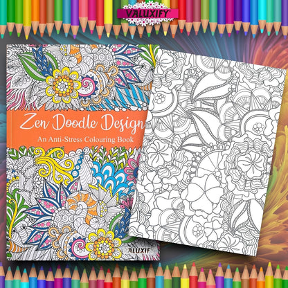ADULT  COLOURING BOOK ANTI-STRESS Zen FUN  Colour Therapy ALL AGES MIND CALMING