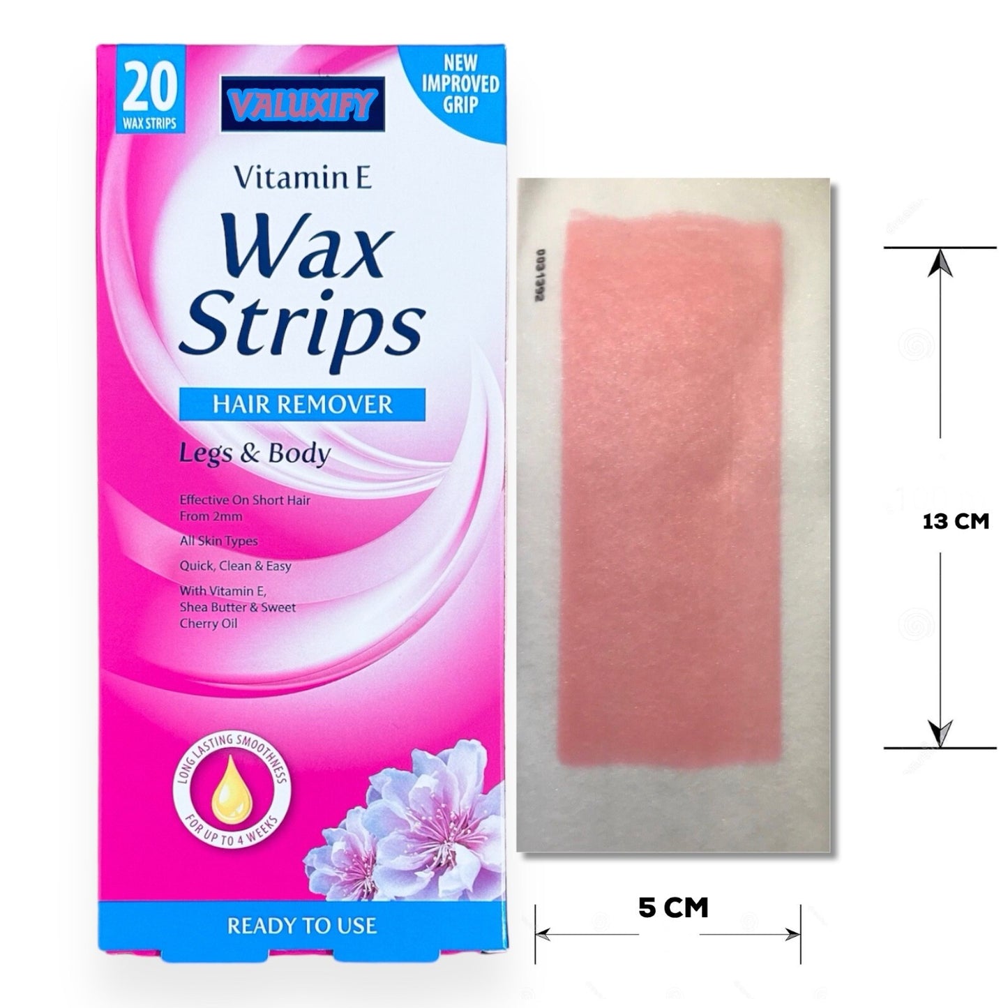 40 Wax Strips Leg and Body Waxing Bikini Vitamin E Beauty Formulas wax Strips