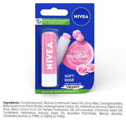 Nivea Lip Care Balms Soft Rose-4.8g - Providing Long-Lasting Hydration