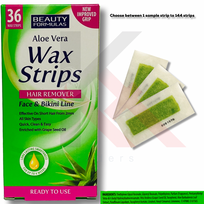 Face and Bikini Hair Removal Waxing Strips Ready to use Wax Beauty Formulas