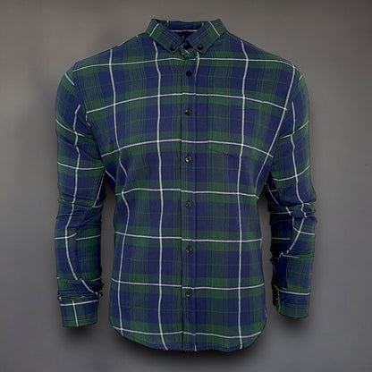 Mens Shirt Check Long Sleeve Regular Fit Men's Shirt Work Casual Formal  Shirt M