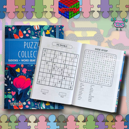 A6 Premium Puzzle Book Crossword Sudoku Word Search Travel Brain Activity Puzzle