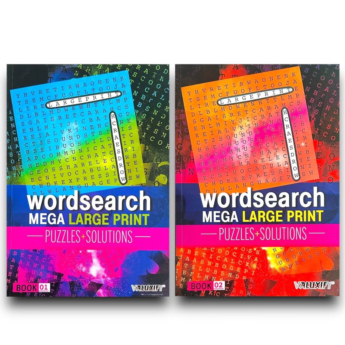 2 A4 Quiz Puzzle Mega Large Print Word Search Books Wordsearch Puzzle Book Adult