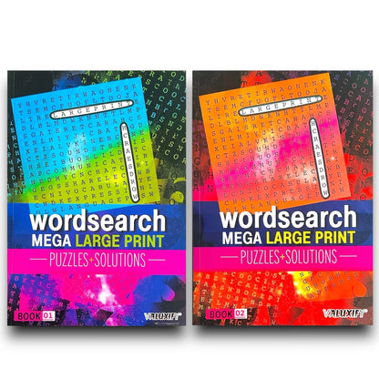 2 A4 Quiz Puzzle Mega Large Print Word Search Books Wordsearch Puzzle Book Adult