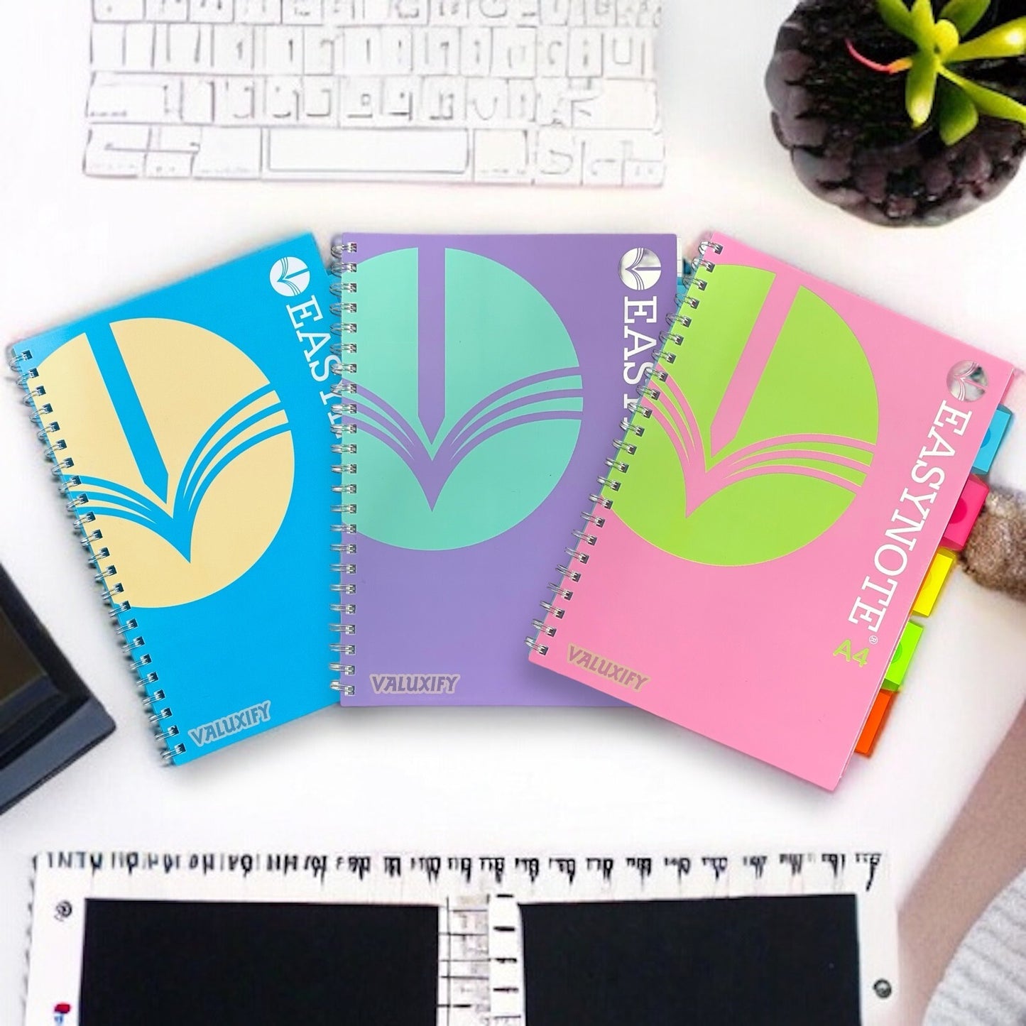 A4 Project Book Spiral Bound Notebook Pad with Subject Dividers 200 Pages UK