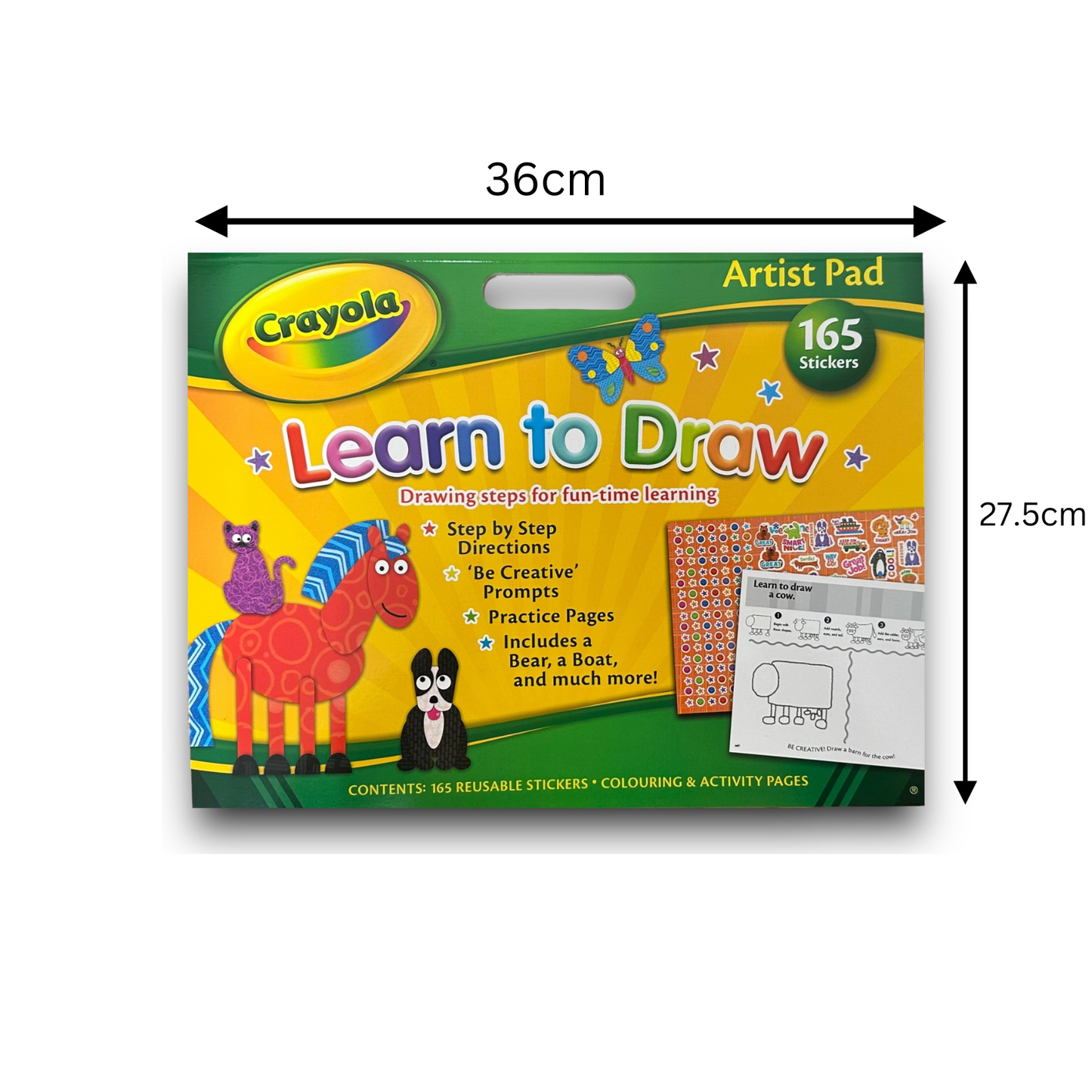 CRAYOLA Kids Activity Paint Artist PAD Learn to Draw COLOURING Sticker Drawing