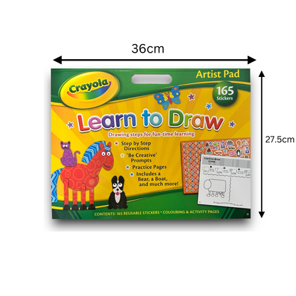 CRAYOLA Kids Activity Paint Artist PAD Learn to Draw COLOURING Sticker Drawing