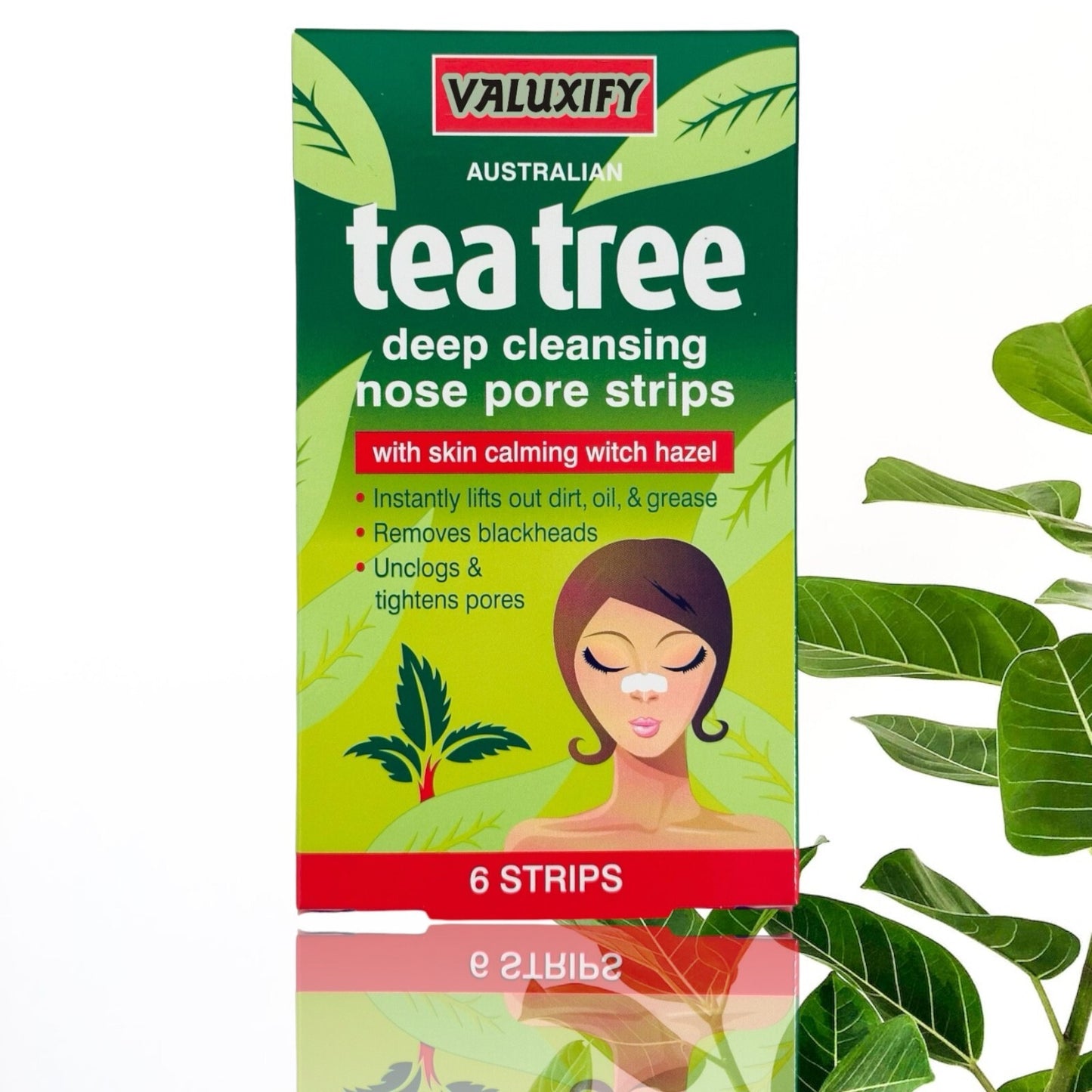 Tea Tree Nose Pore Strips Blackhead Removal Smooth Deep Cleansing Unclog Pores