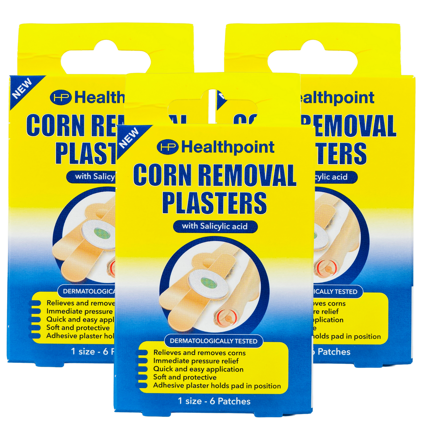 Corn Removal Plasters 6 IN A PACK Protective Foot Plaster with salicylic acid x3