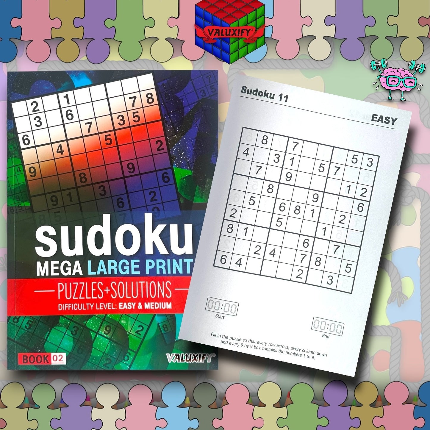 2 Mega Large Sudoku Puzzles Books