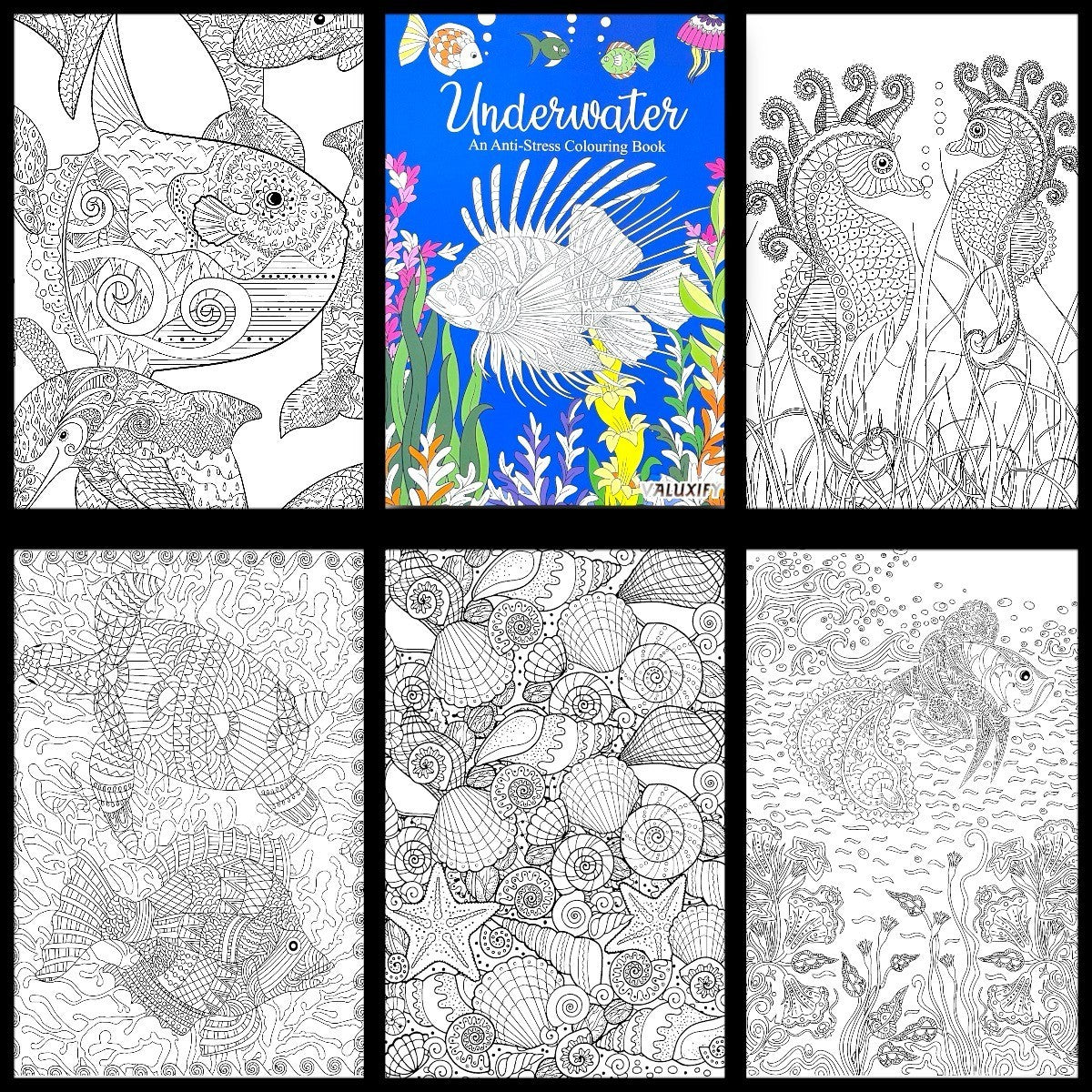 Adult Anti Stress Colouring Book Animals Birds Butterflies Jungle Ocean Colour