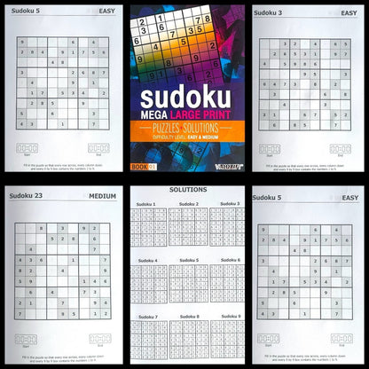 2 Mega Large Sudoku Puzzles Books