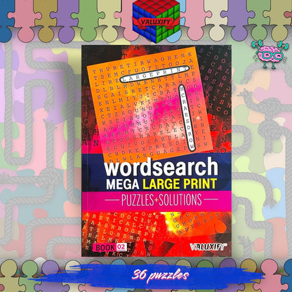 2 A4 Quiz Puzzle Mega Large Print Word Search Books Wordsearch Puzzle Book Adult