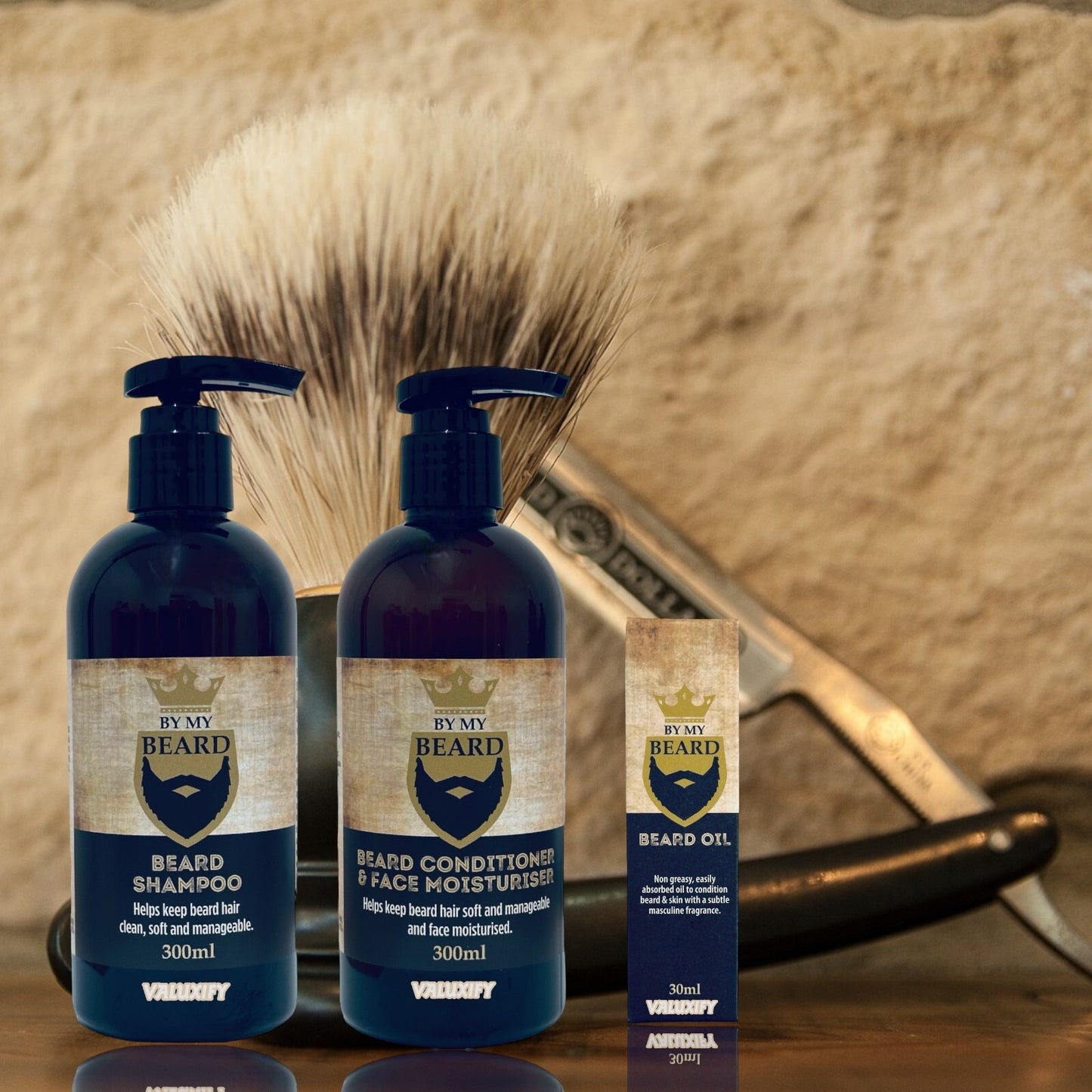 Men's Gent's Beard Grooming Kit Gift Set Shampoo Oil Wax Wooden Brush Comb Hair