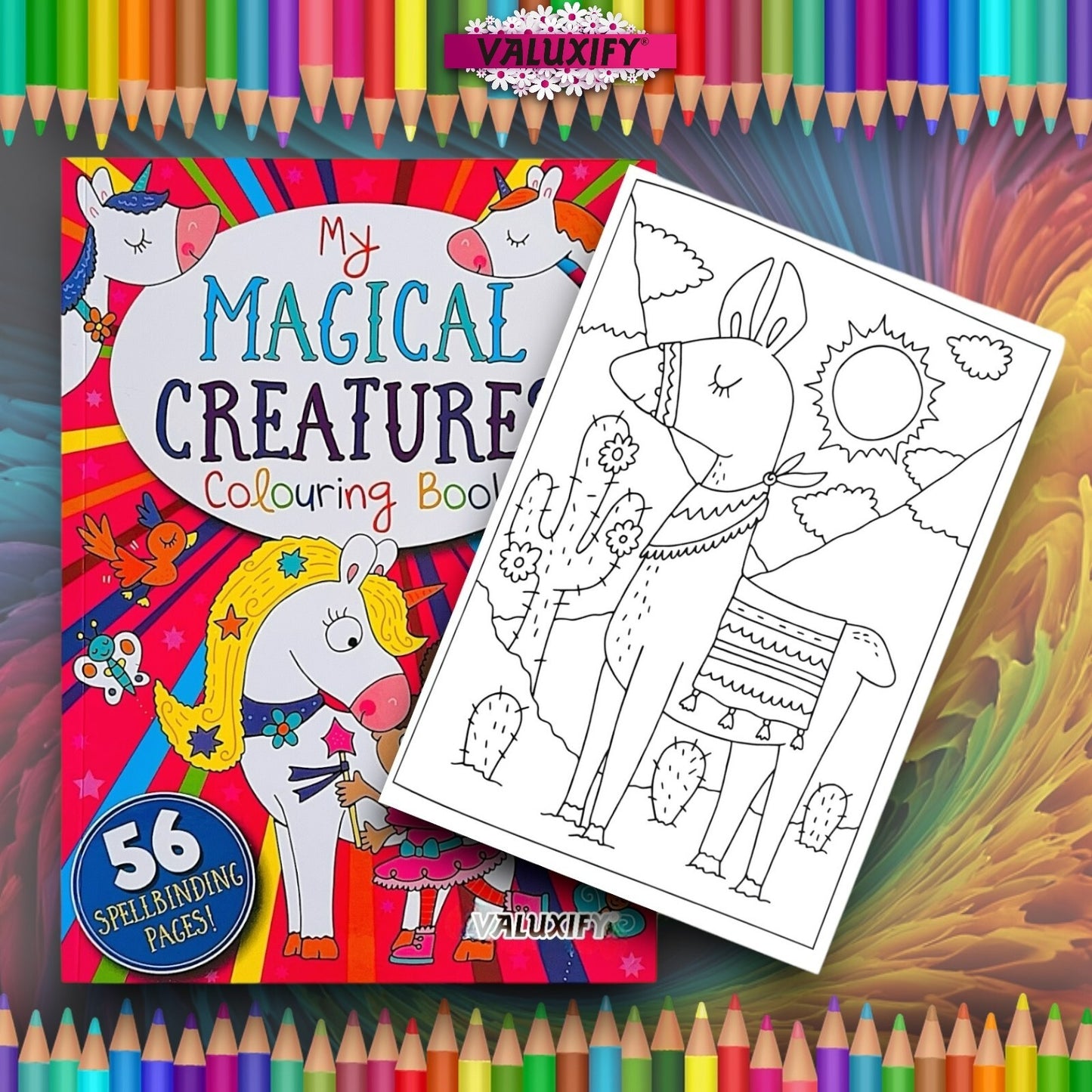 A4 | Children's Colouring Book | Magical Creatures  Girls Kids Unicorn Activity