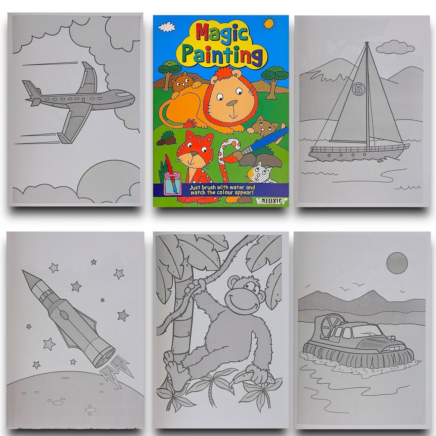 2 | Kids Magic Painting Colouring Books - Just Use Water | A4 Size