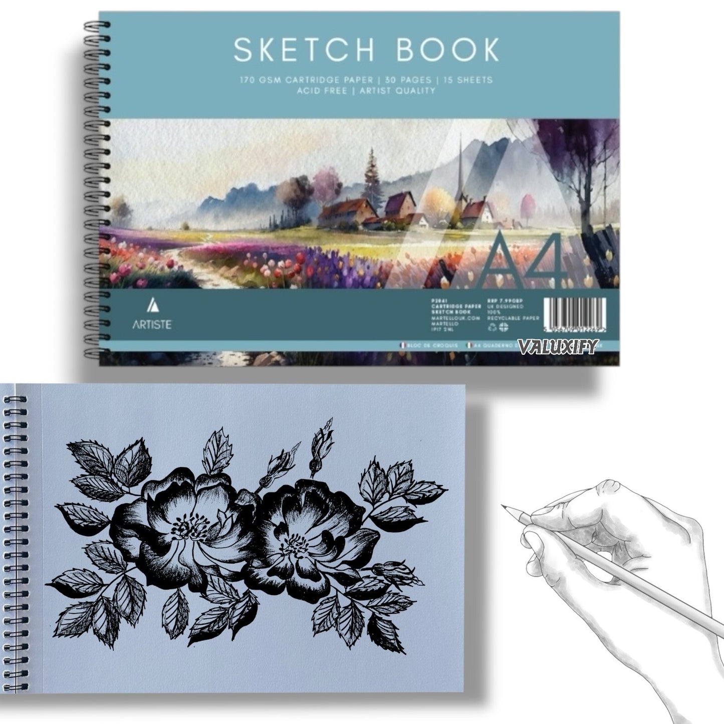 Artist Sketch Book Spiral Artist Drawing Doodling Sketching Book Art Craft  A4