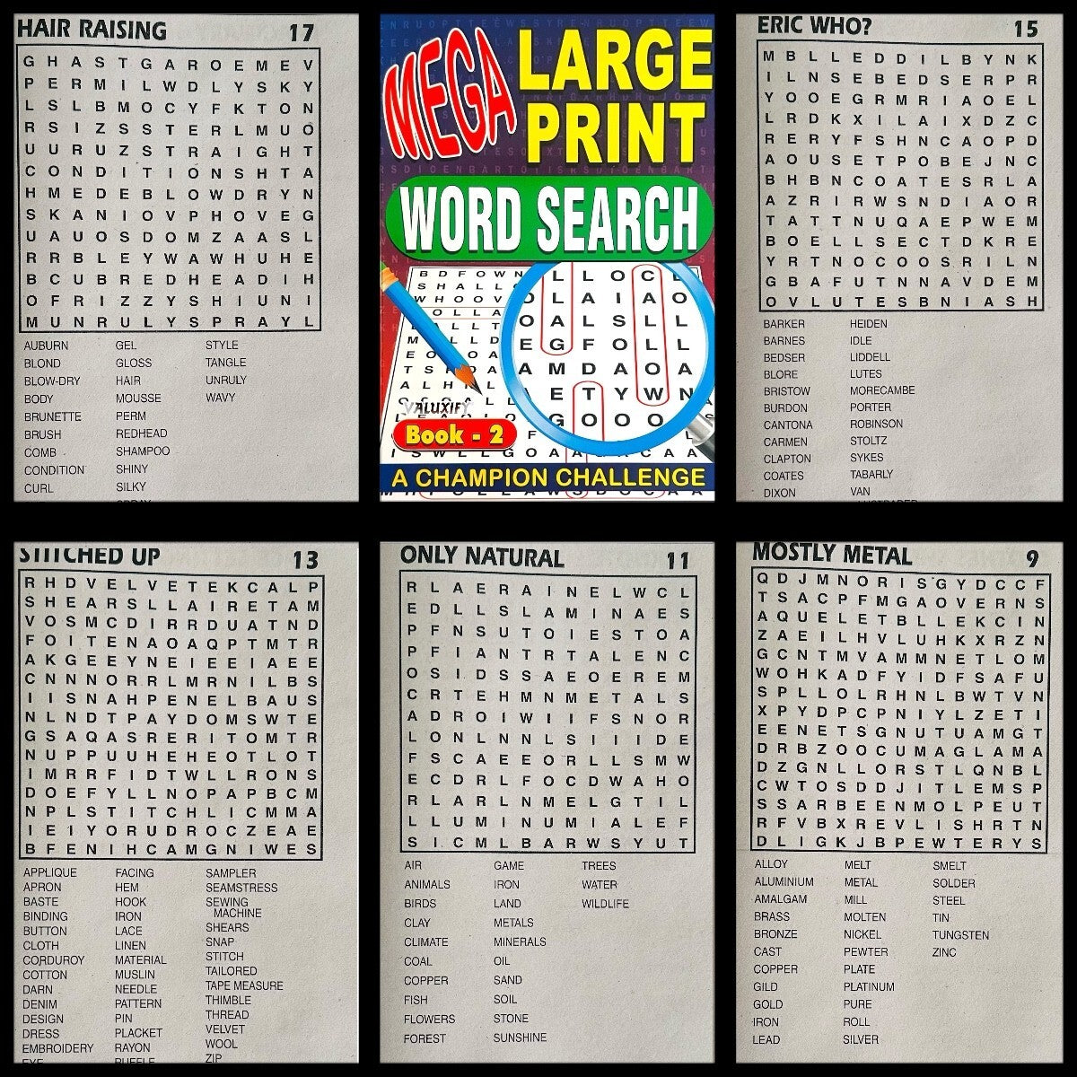 A4 Mega Puzzle Large Print Word Search Puzzle Book Books 120 BRAIN PUZZLES