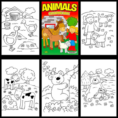 Kids Colouring Book Animals A4 | 32 Pages | White Paper | Fun Creative Colouring