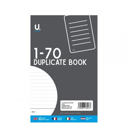 Duplicate Book 1-70  Invoice Pad Numbered Page Copy Receipt Office Single Book