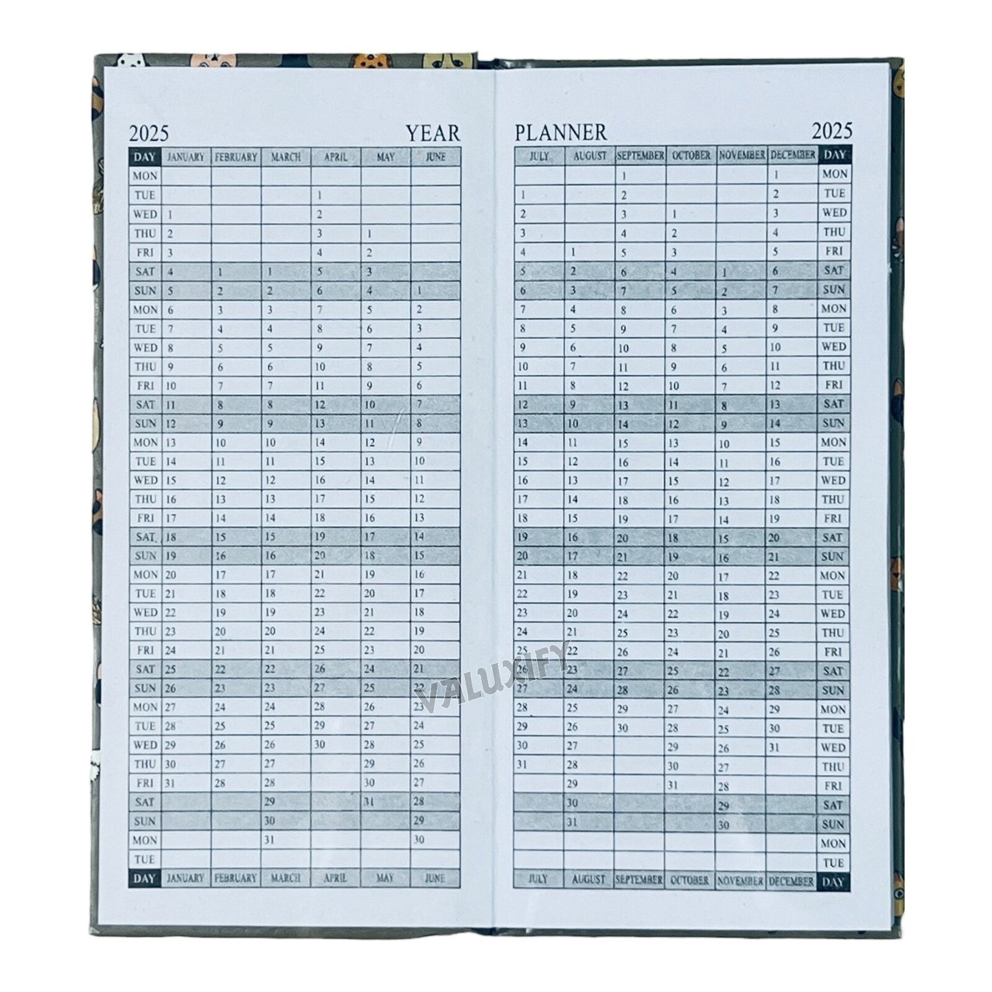 2025 Diary Slim Size Week to View 2025 Diaries Full Year Organiser Planner