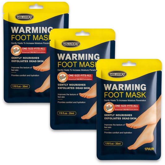 warming foot peel mask 3 pack exfoliating dead skin remover soft smooth feet
