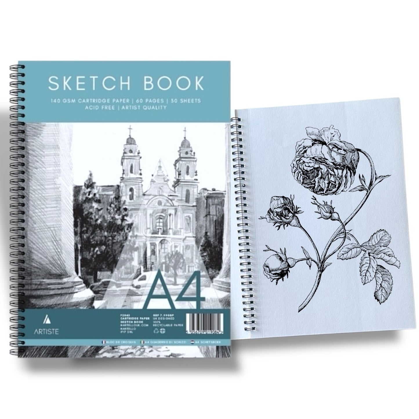 A4 Sketch Book White Paper Artist Craft Sketching Drawing 1 Random Book Spiral